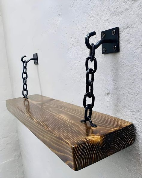 Rustic Bathroom Shelves, Industrial Shop, Industrial Style Decor, Mounted Shelves, Industrial Shelving, Estantes Flotantes, Rustic Shelves, Shelf Brackets, Wall Mounted Shelves