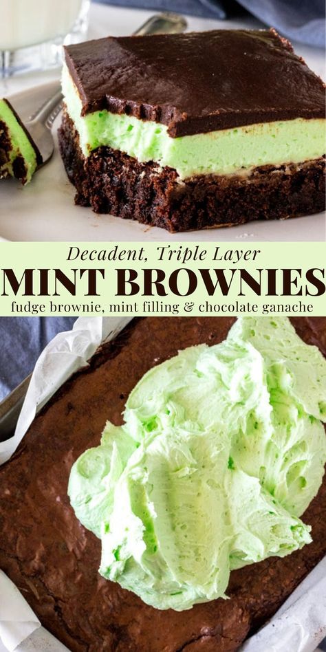 Mint Brownies With Chocolate Ganache, Fresh Mint Desserts, Chocolate Mint Desserts, Heath Recipes, Chocolate Mint Cake, Mint Chocolate Brownies, Mint Dessert, Mint Brownies Recipe, Mint Chocolate Desserts