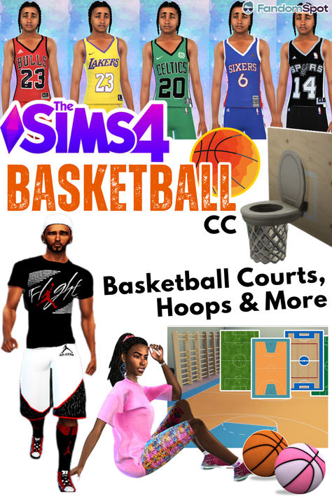 Sims 4 Basketball Jersey, Sims 4 Nba Career Mod, Sims 4 Cc Basketball Court, Sims 4 Basketball Cc, Kobe Bryant High School, Toddler Basketball, School Jersey, Basketball Accessories, Basketball Courts