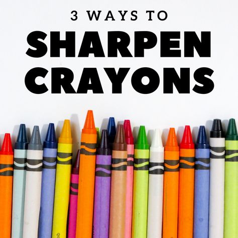 This article presents a variety of methods one can use to sharpen crayons. Learn which sharpeners are best for crayons and how to use them most effectively, as well as alternative, low-cost ways to get a more pointed tip at the end of a crayon. How To Use Crayons, Crayon Sharpener, Crayola Crayon Colors, Crayon Storage, Toddler Crayons, Jumbo Crayons, Crayon Roll, Drawing Pencils, Sensory Activities Toddlers