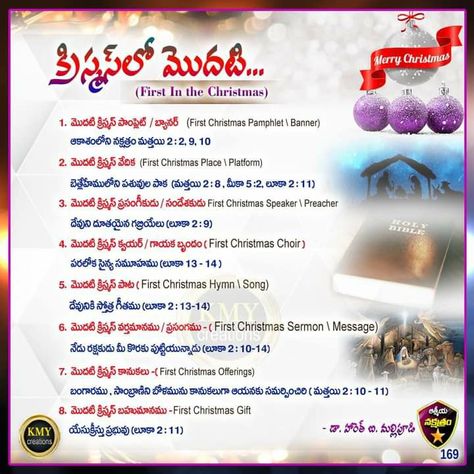 Christmas Messages In Telugu, Christmas Facts, Bible Christmas, Bible Messages, Heaven Painting, Life Application Study Bible, Christmas Quiz, Sunday School Coloring Pages, Christmas Bible Verses