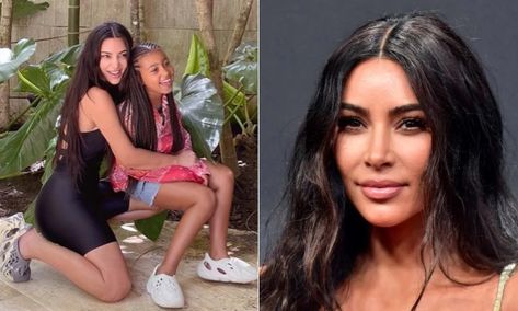 Kim Kardashian has shared an adorable new picture of seven-year-old daughter North,... Kim Kardashian Daughter, Kim Kardashian Children, Kim And Kanye Family Pics, Kim Kardashian North West, Kim And Kanye Kids, Kim Kardashian And North, Kim Kardashian Meme, Paisley Shirt, Kim Kardashian And Kanye