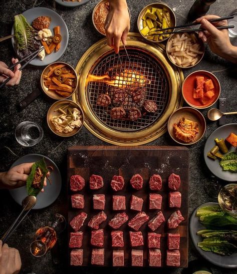 Korean Barbeque, Korean Bbq Restaurant, Korean Grill, Grill Restaurant, Bbq Restaurant, Skirt Steak, Tasting Menu, Korean Bbq, Bbq Recipes