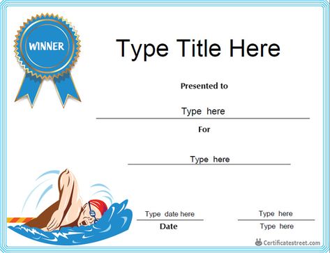 Swimming Certificate Templates Free (1) - TEMPLATES EXAMPLE | TEMPLATES EXAMPLE Swimming Certificate, Swimming Awards, Achievement Certificate, Blank Certificate Template, Learning Template, Professional Swimming, Certificate Of Achievement Template, Free Certificate Templates, Award Template