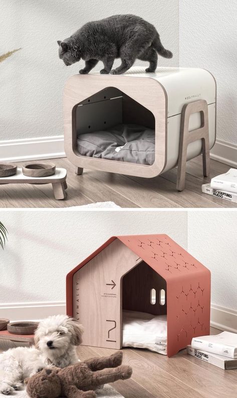 Modern Pet Furniture, Modern Dog Houses, Modern Cat Bed, Dog House Diy, 강아지 그림, Modern Pet, Animal Room, Modern Cat, Dog Furniture