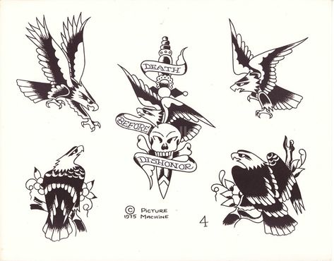 Picture Machine - 1 Huck Spaulding, Traditional Eagle, Antique Tattoo, Traditional Eagle Tattoo, Gas Forge, Traditional Tattoo Flash Art, Traditional Tattoo Inspiration, Vintage Tattoo Design, Flash Ideas