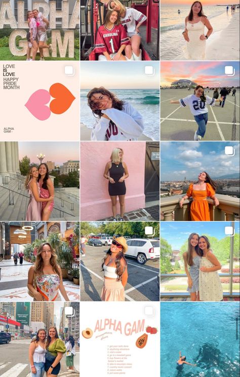 Preppy Instagram Feed, Sorority Instagram Ideas Profile, Colorful Instagram Feed, Sorority Instagram Story Ideas, Sorority Instagram Profile Picture, Sorority Filter, Sorority Instagram Feed Ideas, Insta Feed Ideas Aesthetic Colorful, Sorority Instagram Feed Aesthetic