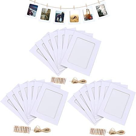 Paper Photo Frame 4x6 Kraft Paper Picture Frames 30 PCS DIY Cardboard Photo Frames with Wood Clips and Jute Twine (4x6 Inch 30 PCS, White) Cardboard Picture Frames, Paper Photo Frame, Cardboard Photo Frame, Kids Picture Frames, Paper Picture Frames, Paper Picture, Wood Clips, Diy Photo Frames, Diy Picture Frames