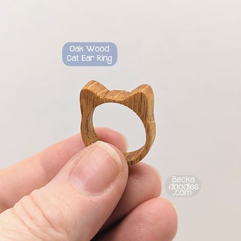 Wooden Jewelry Handmade, Cat Design Earrings With Cat Ears Shape For Gift, Adjustable Cat Design Rings, Elegant Cat Design Ring Jewelry, Cat Rings Jewelry, Wood Jewelry Diy, Ring Cat, Cute Ring, Washing Hands