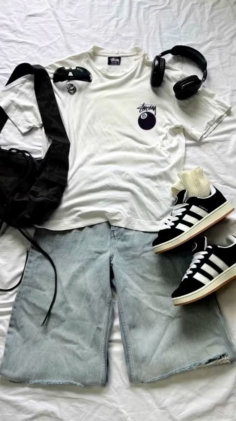 Street Style Outfits Casual, Baggy Clothes, Street Fashion Men Streetwear, Neue Outfits, Guys Clothing Styles, Outfit Inspo Casual, Cool Outfits For Men, Streetwear Men, Streetwear Men Outfits