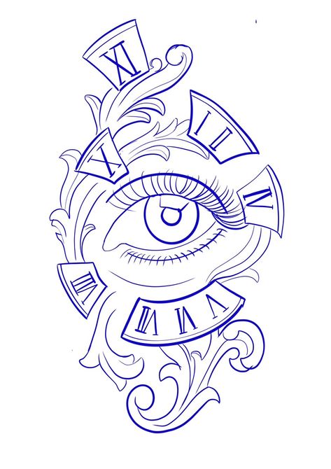 Tattoo Outline Drawing Stencil Ideas, Tattoo Outline Drawing Stencil, Rose Tattoo Stencil, Half Sleeve Tattoo Stencils, Half Sleeve Tattoos Drawings, Card Tattoo Designs, Stencil Outline, Cool Tattoo Drawings, Clock Tattoo Design