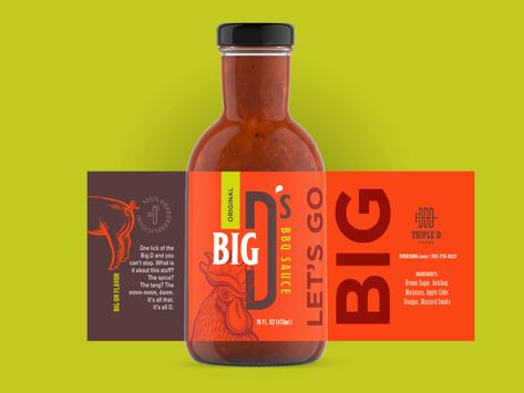 Big D's BBQ Sauce by Octavo Designs on Dribbble Bbq Sauce Label Design, Orange Images, Sauce Design, Brown Sauce, Fruit Illustration, Orange Design, Juice Bar, Body Builder, Graphic Elements