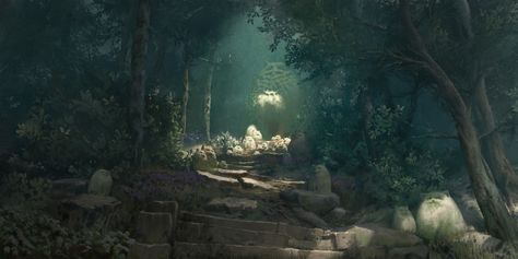 ArtStation - Jinji's Grotto, Connor Sheehan Magical Creature, Fantasy City, Inspirational Artwork, Environment Concept Art, Environmental Art, Life Drawing, Artist Art, 3d Art, Great Britain