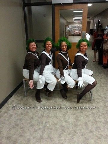 Cool Oompa Loompa Group Costume Ompa Lumpa Costume, Ompa Lumpa, Oompa Loompa Halloween, Oompa Loompa Costume, Goodwill Outfits, Willy Wonka Costume, Charlie Chocolate Factory, Wonka Party, Willy Wonka Party