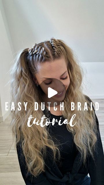 Poppy ✨️♏️ on Instagram: "STEP BY STEP DUTCH BRAID TUTORIAL 🖤   Elastics, brush & all my fav hair things are linked in my BIO ♡   1. Brush hair to the back ( apply hairspray to tame flyaways ) 2. Select a tiny triangle of hair ( the more you take it small the more your braid will start at the front ) 3. Divide into 3 equal pieces 4. Cross left strand under the middle one 5. Cross right strand under the middle one 6. Add a new tiny piece of hair each time before crossing 7. Keep everything tight enough 8. On the sides, always use 2 fingers to add new hair, slide all the way up on your scalp so that you always add the same thickness of hair. This way your braid will be even, tight & secure ! 9. Fix the elastic as close to the head as you can  10. Pull apart the braids for more volume !   VO Braid In Middle Of Head Hair Down, Two Braids Top Of Head, Hairstyle Front Braid, How To Braid Hair From Top Of Head, How To Ditch Braid Step By Step, How To Braid Your Hair Step By Step, Small Dutch Braids On Top Of Head, How To Do Small Braids On Top Of Head, Cross Cross Hairstyle