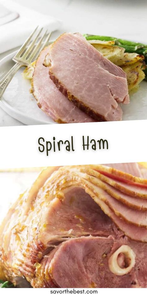 A big Spiral Ham is one of the easiest crowd pleasers to serve anytime of the year.  It takes minimal effort to prepare as it is already cooked.  All that is needed is to wrap it in a blanket of foil and reheat it in the oven.  Another easy method is to put it in a turkey roasting bag to reheat, which is what we used. Spiral Ham In Oven Bag, Turkey Roasting Bag, Turkey Roasting, Holiday Entrees, Oven Bag, Spiral Sliced Ham, Spiral Ham, Gluten Free Main Dishes, Vegetarian Main Dishes