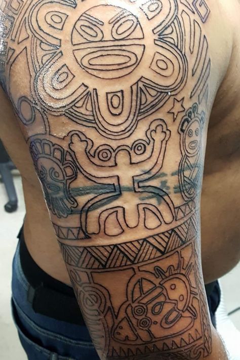 Taino Tattoos, Calligraphy Tattoo, Explore Tattoo, Indian Tattoo, Sun Tattoo, Full Sleeve Tattoos, Book Tattoo, Tattoo Design Book, Half Sleeve Tattoo