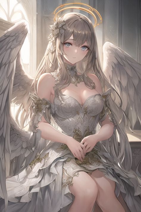 Character Design Girl, Anime Girlxgirl, Angel Art, Anime Angel, 영감을 주는 캐릭터, An Angel, Character Portraits, Anime Artwork, Handsome Anime