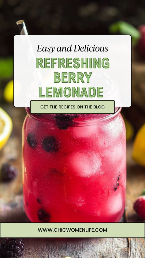 Refreshing Berry Lemonade Lemonade Syrup, Planning A Picnic, Dessert Quotes, Berry Lemonade, Flavored Lemonade, Glass Of Lemonade, Recipes Drinks, Lemonade Cocktail, Peach Lemonade