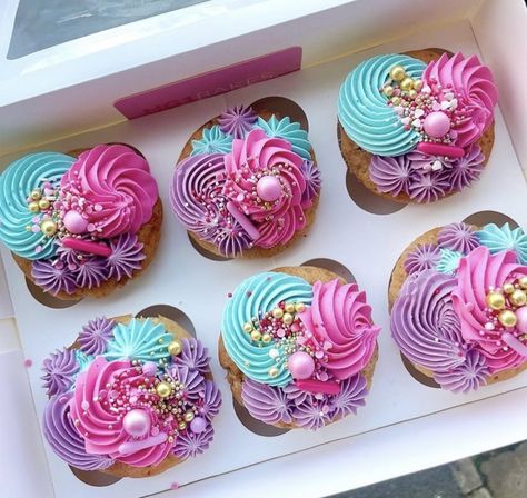 Magic Mixies Cake, Magic Mixies Birthday Party, Cupcakes Girls Birthday, Girls Birthday Cupcakes, 3rd Birthday Cupcakes, Bright Cupcakes, Colourful Cupcakes, Girls Cupcakes, Girly Cupcakes