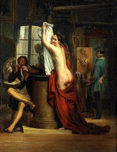 Haudeboert-Lescot, Horrtense (French, 1784-1845) - Nude Model in the Artists Studio - s.d | Flickr - Photo Sharing! George Romney, William Hogarth, Joshua Reynolds, Thomas Gainsborough, Artemisia Gentileschi, Dante Gabriel Rossetti, John Everett Millais, Classical Antiquity, Historical Painting