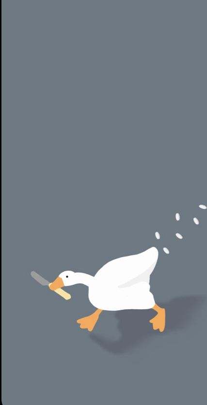 Goose Knife Wallpaper, The Goose Game, Aesthetic Animal Wallpaper Iphone, Peace Was Never An Option Duck Wallpaper, Wallpaper Iphone Ducks, Funny Goose Wallpaper, Duck Knife Wallpaper, Goose With Knife Wallpaper, Matching Phone And Ipad Wallpaper