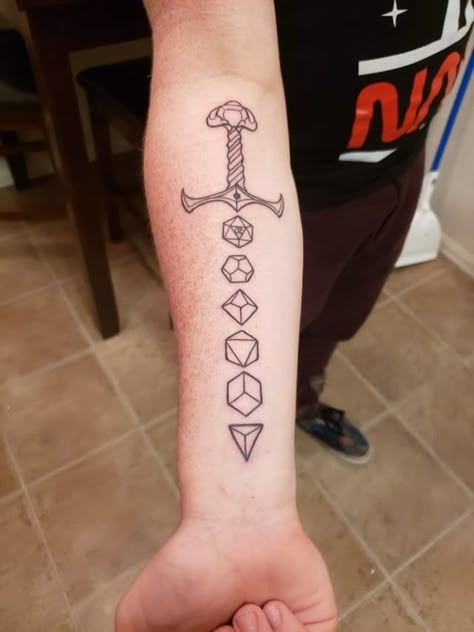 Dnd Tattoos, Dnd Tattoo, David Hill, Dice Tattoo, Sheep Tattoo, Man Tattoo, Symbol Tattoo, Fantasy Tattoos, Tattoo Symbols