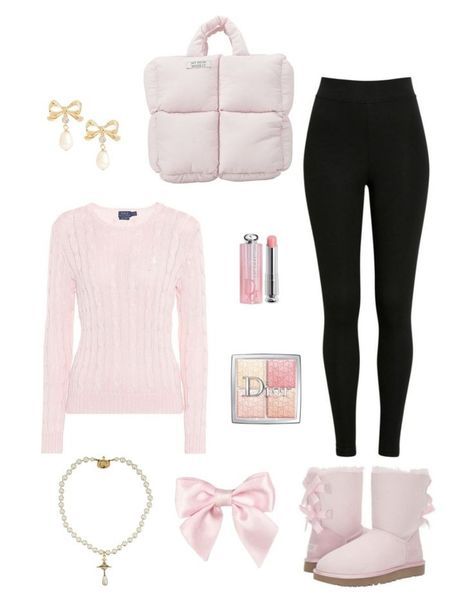 #fashion, #style, #outfitinspiration, #beauty Casual Uggs Outfit, Pink Ugg Boots Outfit, Bow Uggs Outfit, Pink Uggs Outfit, Activities List, Aesthetic Bow, Pink Ugg Boots, Outfit With Uggs, Uggs With Bows