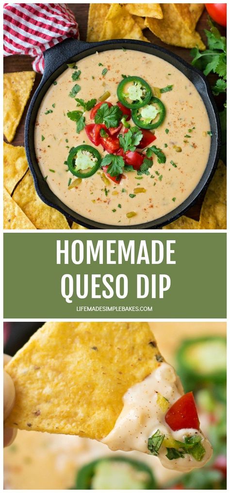 This creamy & flavorful homemade queso dip is the perfect party app. It's easy to make and even easier to devour! Plus no processed cheese required! #homemadequesodip #quesodip #creamyquesodip #quesodiprecipe Queso Dip Easy, Homemade Queso Dip, Homemade Queso, Queso Dip Recipe, Queso Dip Recipes, Queso Recipe, Queso Dip, Dip Recipe, Refried Beans