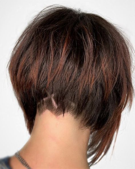 Short Bob With Undercut, Concave Bob Hairstyles, Bob Haircut Back View, Undercut Bob Haircut, Inverted Bob Short, Concave Bob, Bob Ideas, Choppy Bob Hairstyles For Fine Hair, Inverted Bob Haircuts