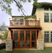 Craftsman style screened porch built under a balcony deck. Notice the stone work and heavy timber. | houzz.ocm Second Floor Deck, Veranda Design, Craftsman Decor, Traditional Porch, Screened Porch Designs, Gfx Design, Building A Porch, Craftsman Exterior, Balcony Deck