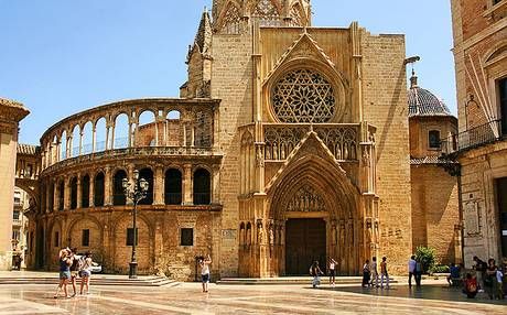 Valencia's Cathedral, a riotous hotchpotch of Romanesque, Gothic and Baroque extravagance Valencia Cathedral, Valencia City, Places In Spain, Travel Spain, City Poster, Ushuaia, Valencia Spain, Pamplona, Spain And Portugal