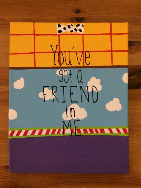 Painting Ideas For Your Best Friend, Matching Paintings Canvas Bff, Friendship Zine, Painting For Best Friend, Toy Story Canvas, Bestie Painting Ideas, Best Friend Painting Ideas, Friend Painting Ideas, Disney Canvas Paintings