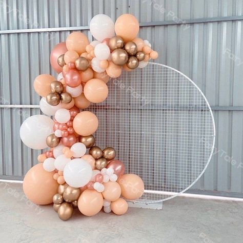 Peach Balloon Garland, Blush Balloons, Balloons Arch, Peach Baby Shower, Peach Party, Balloon Chain, Deco Rose, White Balloons, Arch Kit