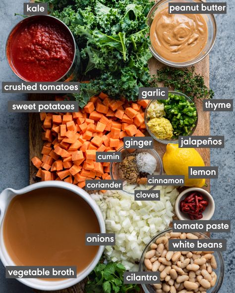 Vegan Gambian Peanut Stew (Domoda) | Rainbow Plant Life West African Peanut Stew, Peanut Stew Vegan, Rainbow Plant Life, African Peanut Stew, Beans Vegetable, Peanut Stew, Plant Based Dinner, Crushed Tomatoes, White Beans