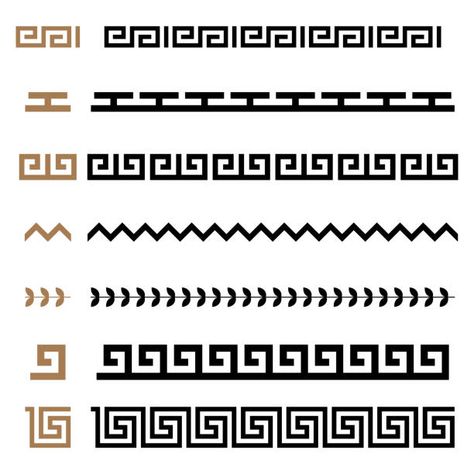 Textile Pattern Design Fashion, Silhouette Sport, Pattern Illustrations, Greek Symbol, Key Tattoo, Greek Pattern, Ancient Greek Art, Greek Vases, Greek Design