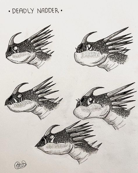 𝙿𝙰𝚁𝙸𝚂 🪐 | deadly nadder head variants which one is your fave? #httyd #httyd1 #httyd2 #httyd3 #howtotrainyourdragon #howtotrainyourdragon2… | Instagram Deadly Nadder Httyd, Httyd Art Dragons, Httyd Dragons Oc, Dragon Head Drawing, Deadly Nadder, Dragon Oc, Dragon Stuff, Httyd 2, Httyd 3