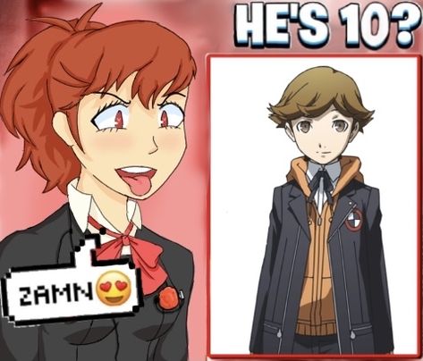 Persona 3 Theodore X Minako, Caroline And Justine Persona 5, Persona Protagonists, Persona 4 Funny, Persona 5 Funny, Persona 5 Memes Funny, Persona 3 Portable, Persona 5 Anime, Persona 4