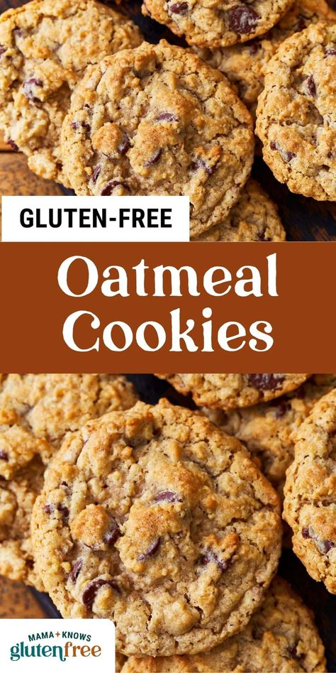 These gluten-free oatmeal cookies are soft and chewy on the inside with crispy edges and take just 20 minutes from start to finish! Oatmeal Cookies Gluten Free, Instant Oatmeal Cookies, Mama Knows Gluten Free, Gluten Free Cookies Easy, Gluten Free Cookie Dough, Gluten Free Oatmeal Cookies, Gluten Free Christmas Cookies, Oatmeal Cookies Easy, Healthy Oatmeal Cookies