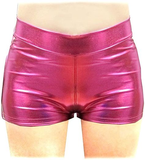 Amazon.com: Shiny Stretchy Metallic Mini Shorts Hot Pants for Halloween Costume Party: Clothing, Shoes & Jewelry Bach Gift, Cheer Gym, Roller Derby Girls, Metallic Liquid, Gym Dance, Derby Girl, Hot Pink Shorts, Metallic Shorts, Halloween Costume Party