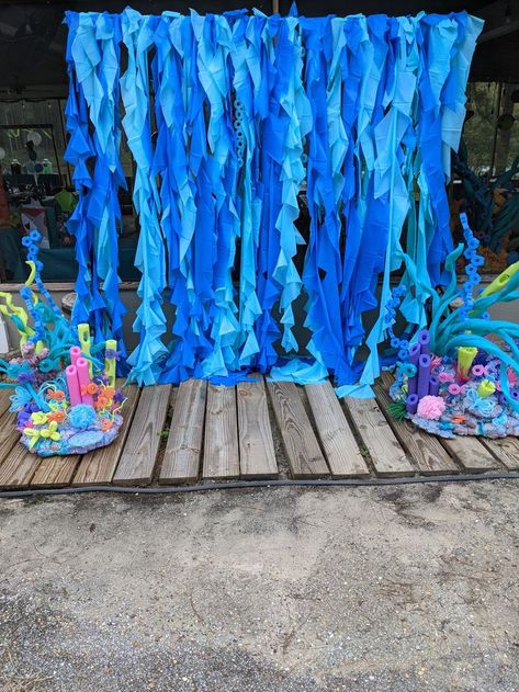 Vbs Ocean Theme, Sea Theme Party, Mermaid Float, Bridal Shower Colors, Ocean Vbs, Carnival Floats, Bon Voyage Party, Ocean Classroom, Under The Sea Decorations