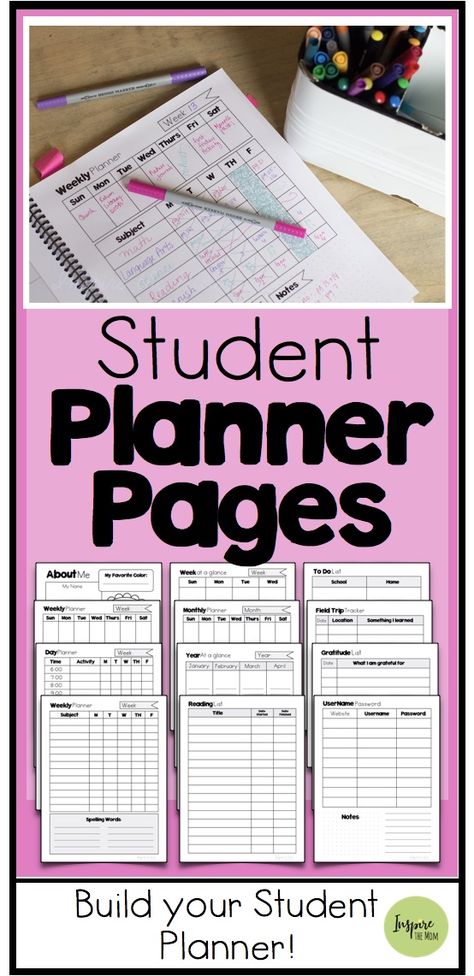 Free Student Planner, School Structure, School Planner Printables, Teacher Planning Pages, Homeschool Student Planner, Study Planner Printable Free, School Agenda, Planning School, Assignment Planner