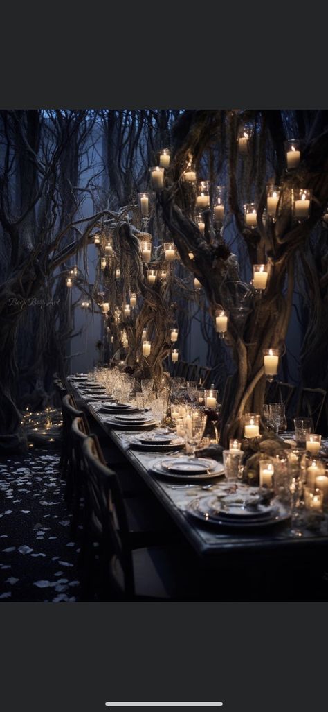 Candle Lite Wedding Ceremony, Haunted Wedding, Vintage Wedding Colors, Dark Romantic Wedding, Wedding Vow Renewal Ceremony, Gothic Wedding Theme, Dark Wedding Theme, Fantasy Party, Pagan Wedding