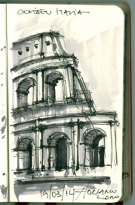 Croquis Architecture, Easy Canvas Painting Ideas, Nature Canvas Painting, Canvas Painting Ideas For Beginners, Canvas Painting For Beginners, 심플한 그림, Architecture Drawing Sketchbooks, Building Sketch, Painting Ideas For Beginners