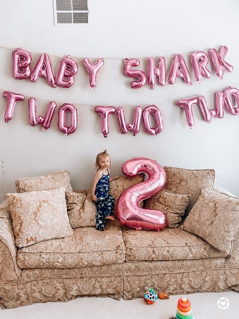 Girly Shark Birthday Party, Shark Second Birthday Party, Toddler Girl 2nd Birthday Themes, Second Birthday Party Themes Girl, Birthday Themes For 2 Year Girl, 2 Birthday Theme Girl, In Two The Deep Birthday Girl, Baby Shark Birthday Party Girl Two, 2yrs Old Birthday Party Ideas Girl