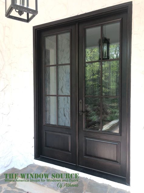 8' French Doors by Provia - Bishop, GA | The Window Source of Athens Provia Doors, Black French Doors Exterior, Bronze French Doors, Provia Doors Front Entry, Exterior French Doors, French Doors Exterior Entrance, Fiberglass French Doors, New Home Windows, French Entry Doors