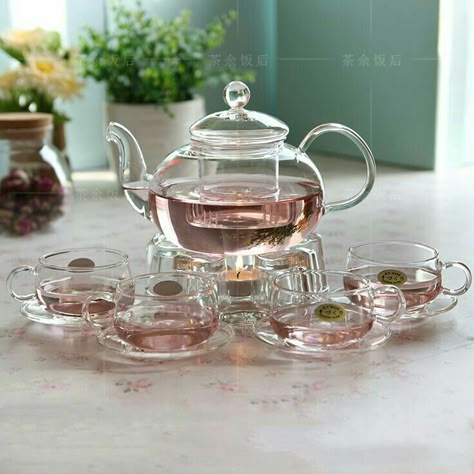 Aesthetic Tea Set, Aesthetic Tea, Kitchen Decor Collections, Crockery Design, Glass Tea Set, Luxury Tableware, Pretty Tea Cups, Gadgets Kitchen Cooking, Cool Kitchen Gadgets