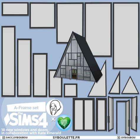 Triangle Window, Shell House, Sims 4 Expansions, Sims Building, Casas The Sims 4, Sims 4 Dresses, House Window, Sims 4 Cc Furniture, A Frame House