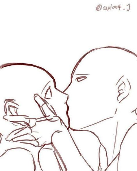 Person Kissing Reference, Reference Kiss Drawing, Art Reference Kissing, Body From The Side Reference, Side Kiss Reference, Kiss Anatomy Drawing, Kiss Side Profile Drawing Reference, 2 People Kissing Drawing Base, Body Base Sketch Couple