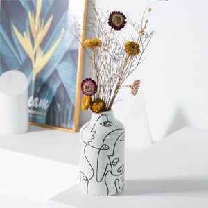 Amazon.com: Kimdio Ceramic Vase for Home Decor, Abstract Irregular Design Flower Vase, Minimalist Decorative Vases for Pampas Grass Black And White Vase, Face Vase, Flower Vases Decoration, Face Lines, Unique Vases, Keramik Vase, Home Decor Vases, Table Vases, Decor Minimalist